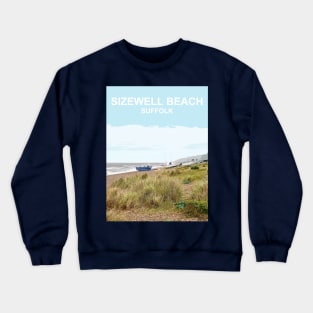 Sizewell Beach Suffolk. Travel poster. Gift. Crewneck Sweatshirt
